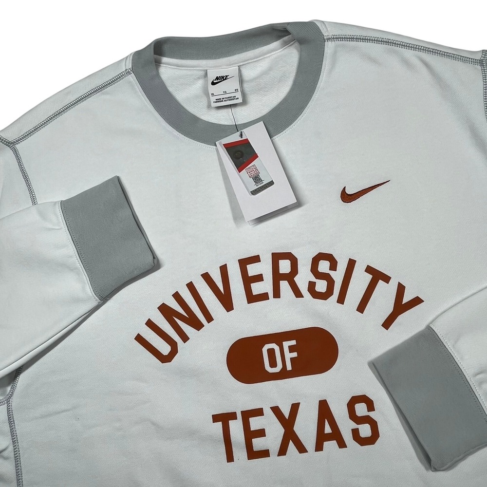 University of Texas Longhorns Nike Sweatshirt Mens XL White Grey FN8065-121